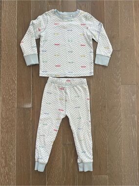 Cath Kidston 100% Cotton Blue/White Cars Pajama Set - 2-3yrs